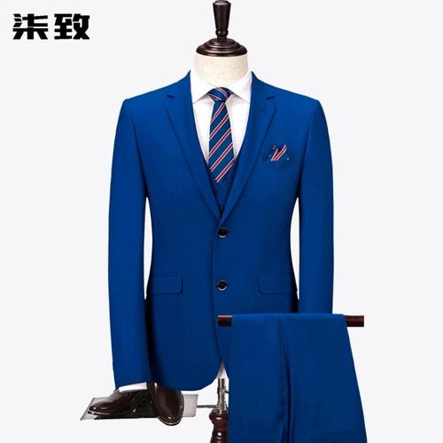 新郎蓝色西服搭粉色衬衣好看吗？(新郎蓝色西服)-图2