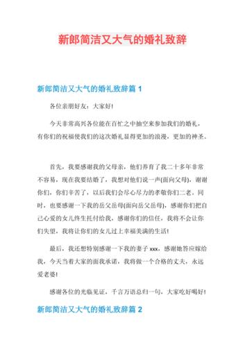 新郎结婚致辞短句？(结婚典礼新郎一句话致辞)-图2