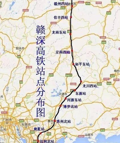 赣广高铁介绍？南昌至深圳高速公路经过的县市？-图1