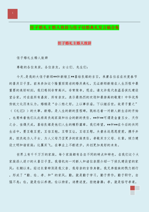 叔叔婚礼侄子致辞稿？（婚礼致辞稿）-图1